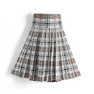 Fabricante de Prendas de Punto, Falda Casual de Verano para Mujer, Cintura Alta, <span class=keywords><strong>El</strong></span>ástica, Plisada, Personalizada - Product Image 1
