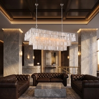 Luminaire suspendu en verre et fer forgé de style français, moderne et luxueux, pour salon, salle à manger, LED, économe en énergie, luminaire suspendu carré