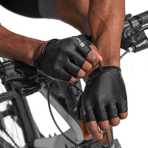 Guantes de Ciclismo Boton de Medio Dedo, Negros, de Microfibra Transpirable, con Almohadillas de Absorción de Impactos en la Palma para Ciclismo - Product Image 2