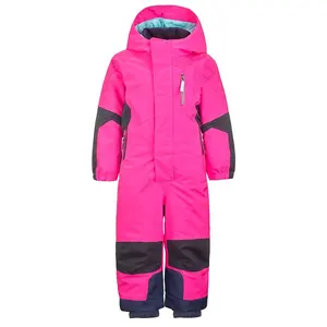 OEM trajes de esquí de una pieza totalmente atados para niños pequeños, niñas, traje de nieve impermeable de invierno para niños