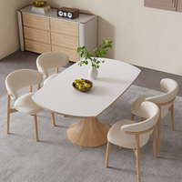 Table à manger pivotante en bois style crème, moderne et simple, carrée ou ronde, double usage, extensible pour petit appartement