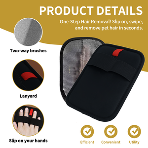 Logo personalizzato per rimozione peli di cane per animali domestici spazzola per guanti in schiuma facile pulizia portatile lunga spazzola per peli di gatto - Product Image 3