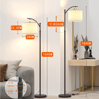 Veilleuse romantique LED lampadaire avec abat-jour en tissu interrupteur à pied Led lampadaire pour salon chambre décor