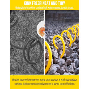 Tubo de <span class=keywords><strong>manguera</strong></span> de jardín con pistola rociadora presurizada de 3 funciones <span class=keywords><strong>Manguera</strong></span> de agua flexible antitorceduras de EVA expandible con conector rápido de 3/8'' - Product Image 4