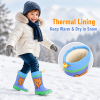 Bottes de pluie pour enfants en caoutchouc naturel de qualité supérieure, douces, confortables, imperméables, avec col à cordon, bottes Wellington pour tout-petits et enfants, OEM