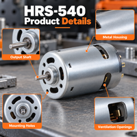 Moteur d'entraînement sans fil HRS540 pour outils électriques, composant de moteur électrique à balais 6V 12V 24V pour assemblages de perceuses