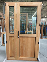 Fenêtres à haute performance éconergétiques Villa de luxe Fenêtres à triple vitrage Fenêtre en bois plaquée d'aluminium