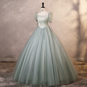 S4769N Nouvelle Robe de Soirée Princesse Vert Clair à Manches Bulles Françaises, Modèle 2026, Idéale pour Examen d'Art Vocal et Spectacle Solo - Product Image 3