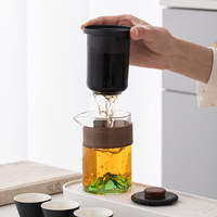 Tasse portable créative en céramique, théière avec 4 tasses service à thé de voyage pour le camping en plein air coffret cadeau pour thé de voyage