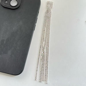 فاخر الماس الزركون فراشة شرابة طويلة تتدلى الكريستال حجر الراين هامش سبيكة حجر الراين انخفاض سحر بلينغ - Product Image 3