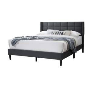 DB Elegant Modern Charcoal Cepillado Lino 1PC Cama tamaño Queen Caja tapizada Diseño Cabecero Bedframe - Product Image 4