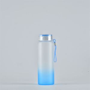 17 oz Frosted Cup Gradient Color Drinkware 17oz Eco-Friendly Matte <b>Glass</b> Water <b>Bottle</b> <b>500ml</b> Blank Sublimation Tumbler with Lid - Product Image 4