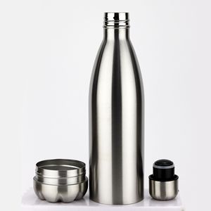 SilverJet Stainless Steel Cola <b>Flask</b> 500ml With Hidden Storage Compartment Portable Vacuum Bottle For Outdoor Use - Product Image 2