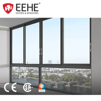 Ventanas correderas de aluminio certificadas por el fabricante NOA, doble acristalamiento y rejillas integradas, diseño eficiente energéticamente, ventanas correderas