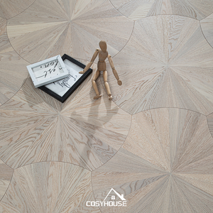 Custom Lotus Flower Parquet Engineered Wood Flooring Artistic Pattern Wooden Floor - Product Image 1