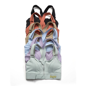 女性用プラスサイズ ベルクロスポーツ下着 ジム ランニング ヨガ ワークアウト 高耐衝撃 スポーツブラ 大きな胸の女性向け - Product Image 1