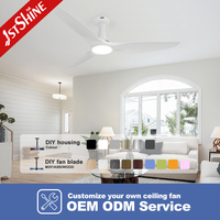 Ventilateur de plafond avec lumière 1stshine ABS Blade Motor, fonction minuterie intelligente, compatible Alexa et Google, faible consommation d'énergie, décoration intérieure