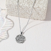 Collar con Colgante de Acero Inoxidable con Caligrafía Islámica de Ayatul Kursi, Joyería de Moda Musulmana Árabe, Regalo para Eid y Ramadán