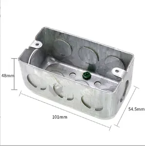 Scatole per condotti 3x3 4x4 gi giunzione elettrica zincata presa per cavi in metallo in acciaio inossidabile e scatola di uscita dell'interruttore