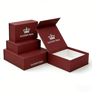 Custom Luxury Rigid Paper Packaging Red <b>Magnetic</b> Closure Gift <b>Box</b> Matte Foldable Empty <b>Box</b> for Premium Branding - Product Image 1