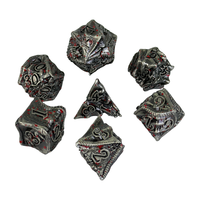 Ensemble de dés métalliques DND personnalisés pour jeu de société, de table ou de bar, avec logo imprimé et numéros, vente en gros directe usine