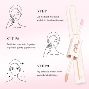 Giá bán buôn chất lỏng đôi đã kết thúc Kem che khuyết điểm với bàn chải mềm đa màu cincealer nền tảng Kem - Product Image 4