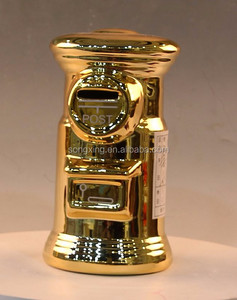 Boîte à monnaie en céramique plaquée or personnalisée, en forme de boîte aux lettres, pour économiser de l'argent - Product Image 4