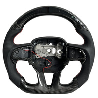 Volant personnalisé en fibre de carbone véritable avec LED pour Dodge Charger Challenger 2015+ Jeep Grand Cherokee Trackhawk SRT