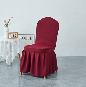 Fundas de <span class=keywords><strong>silla</strong></span> blancas lavables Universal boda Iglesia comedor banquete Protector con falda <span class=keywords><strong>larga</strong></span> cubiertas de <span class=keywords><strong>silla</strong></span> de banquete - Product Image 3