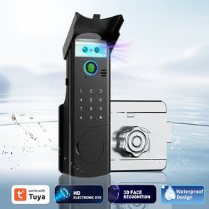 Serrure de porte intelligente Tuya Wifi résistante aux intempéries avec reconnaissance faciale 3D, clavier numérique et empreinte digitale, pour montage en surface extérieur - Product Image 1