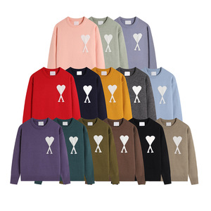 <span class=keywords><strong>Pull</strong></span> en coton respirant à col montant, rayé, motif cœur CLAMS, pour homme et femme, nouvelle collection automne-hiver, style décontracté pour jeunes - Product Image 3