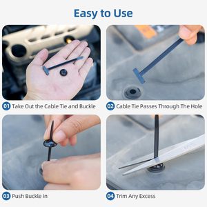 100 pcs Nylon phổ quan hệ cáp tự khóa dây kéo Clip pin nút thiết kế dễ dàng cài đặt nhanh chóng dễ dàng sửa chữa xe hàng ngày - Product Image 4