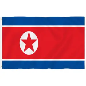 Penjualan terlaris harga pabrik bendera kustom Korea Utara bendera 3X5 kaki semua negara