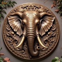 Décoration de musée des animaux personnalisée Grande sculpture murale classique en laiton coulé en métal tête d'animal Sculpture murale géante en bronze tête d'éléphant