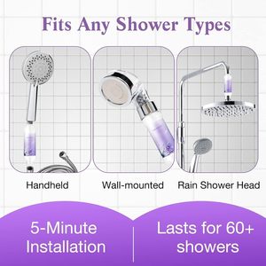 SKY-TOUCH Lavanda Vitamina C Filtro de ducha Aromaterapia Suavizador de agua dura Fácil eliminación de cloro y fluoruro - Product Image 3
