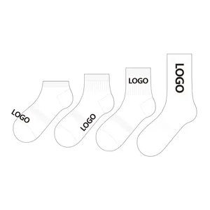 2024 Custom Logo Women's Socks Blank Ankle Crew Long Knee High Dress Gym Socks Trendy Warm Thickened Stocking