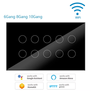 Interruptor táctil inteligente Zigbee 147, interruptores de luz de pared eléctricos para el hogar de 4/5/6/8/10Gang, Control remoto por voz de Alexa Google Home - Product Image 3