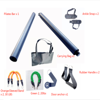 Barre de musculation Gymarts, barre de fitness, barre de Pilates avec bande de résistance pour salle de sport à domicile