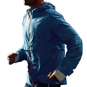 Chaqueta Deportiva para Hombre sin Capucha, Azul Sólido con Cremallera Amarilla, Transpirable, Impermeable, de Poliéster, Informal de Invierno, con Logotipo Frontal - Product Image 4