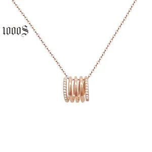 Kalung Perhiasan Emas 18K Kalung Wanita Mode Desain Khusus 18K Kalung Liontin Musim Semi Emas Padat