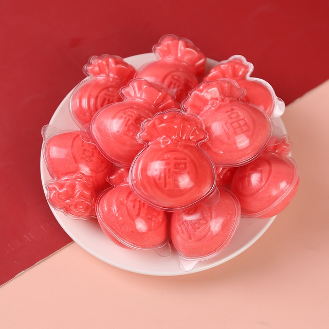 Red Gummy Candy Red Luck Bag Chewy Sweet Soft Jelly Candy With Jam From Chinese Traditional Design