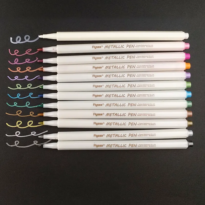 10 colori Set Metallic Marker Penne Metallico di Colore Del Gel Penne Evidenziatori Pennarello Vernice