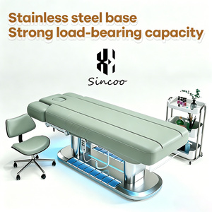 Cama de Masaje de Alta Calidad para Tratamientos de <span class=keywords><strong>Spa</strong></span> con Calefacción y Vibración Silla Médica para Salón de Belleza Cama Facial para Pestañas Camilla de Masaje Eléctrica - Product Image 4
