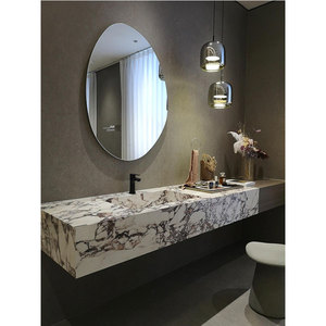 Hzx tùy chỉnh tự nhiên Countertop calacatta Viola đá nhà bếp phòng tắm tường treo rử<span class=keywords><strong>a</strong></span> lưu vực đá cẩm thạch Vanity đầu bồn rử<span class=keywords><strong>a</strong></span> - Product Image 1