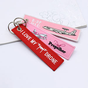 Porte-clés d'aviation tissé en broderie personnalisée, étiquette <span class=keywords><strong>pour</strong></span> avion, vente en gros - Product Image 1