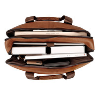 Porte-documents rigide de luxe en cuir véritable pour hommes, 156 pouces, grande capacité, sac multifonctionnel pour ordinateur portable, Aijiang, 1.6kg