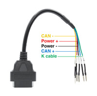 16pin Jumper Tester conector OBD OBD2 hembra K Line Can Line Cable de diagnóstico Universal K + CAN OBD2 Cable para coche camión