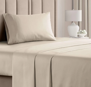 Microfiber Queen Size Bed Sheets Set Factory Sale Beige Fitted Sheets <strong>Royal</strong> <strong>Blue</strong> Flat <strong>Beddings</strong> Simple Style for Home Use Hotels - Product Image 1