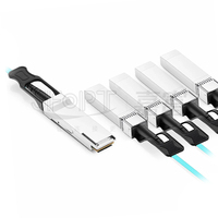 Kabel Breakout Optik Aktif 40G QSFP+ 4x10G SFP+ AOC Serat Multi-mode OM3 MAX 300m 850nm 41.25Gbps Kompatibel dengan Ethernet 40G