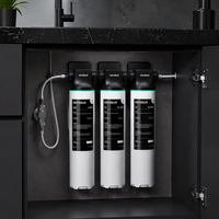 Système de filtration d'eau à changement rapide sous l'évier, réduit de 99,99 % le chlore, système de purification d'eau multi-filtration